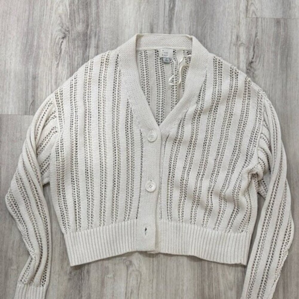 a new day Cream Button-Up Cardigan KNITTED SMALL